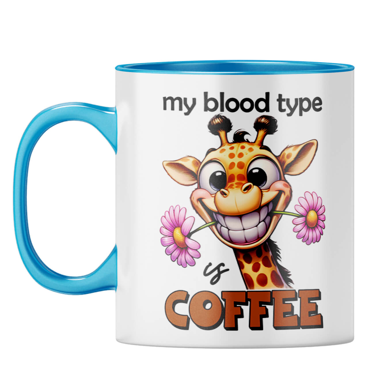 Blood Type is Coffee Coffee Mug Light Blue