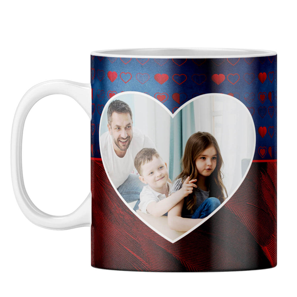 Blue Hearts Photo Coffee Mug White