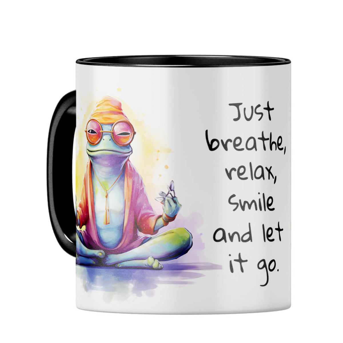 Breathe Smile and Let Go Coffee MugC-Black