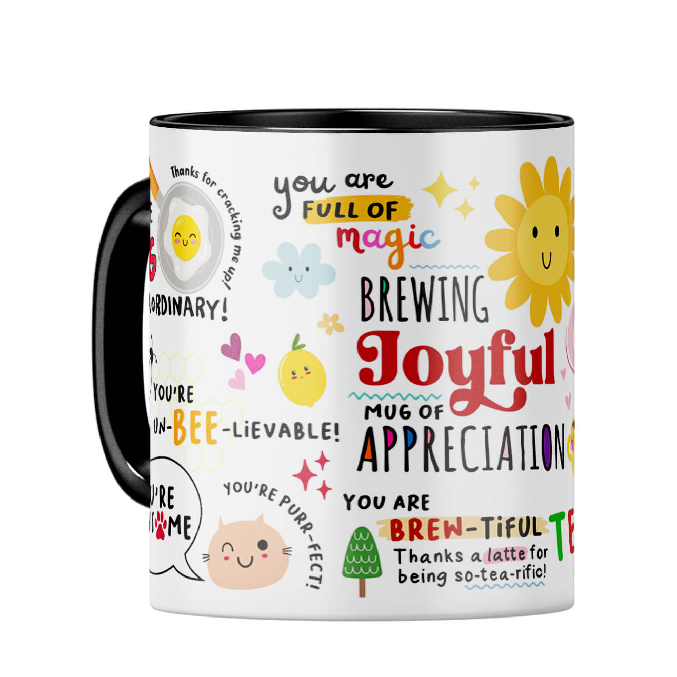 Brewing Joyful Appreciation Coffee Mug Black