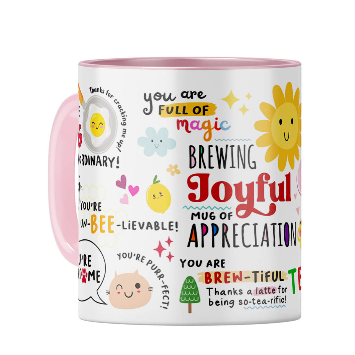 Brewing Joyful Appreciation Coffee Mug Pink