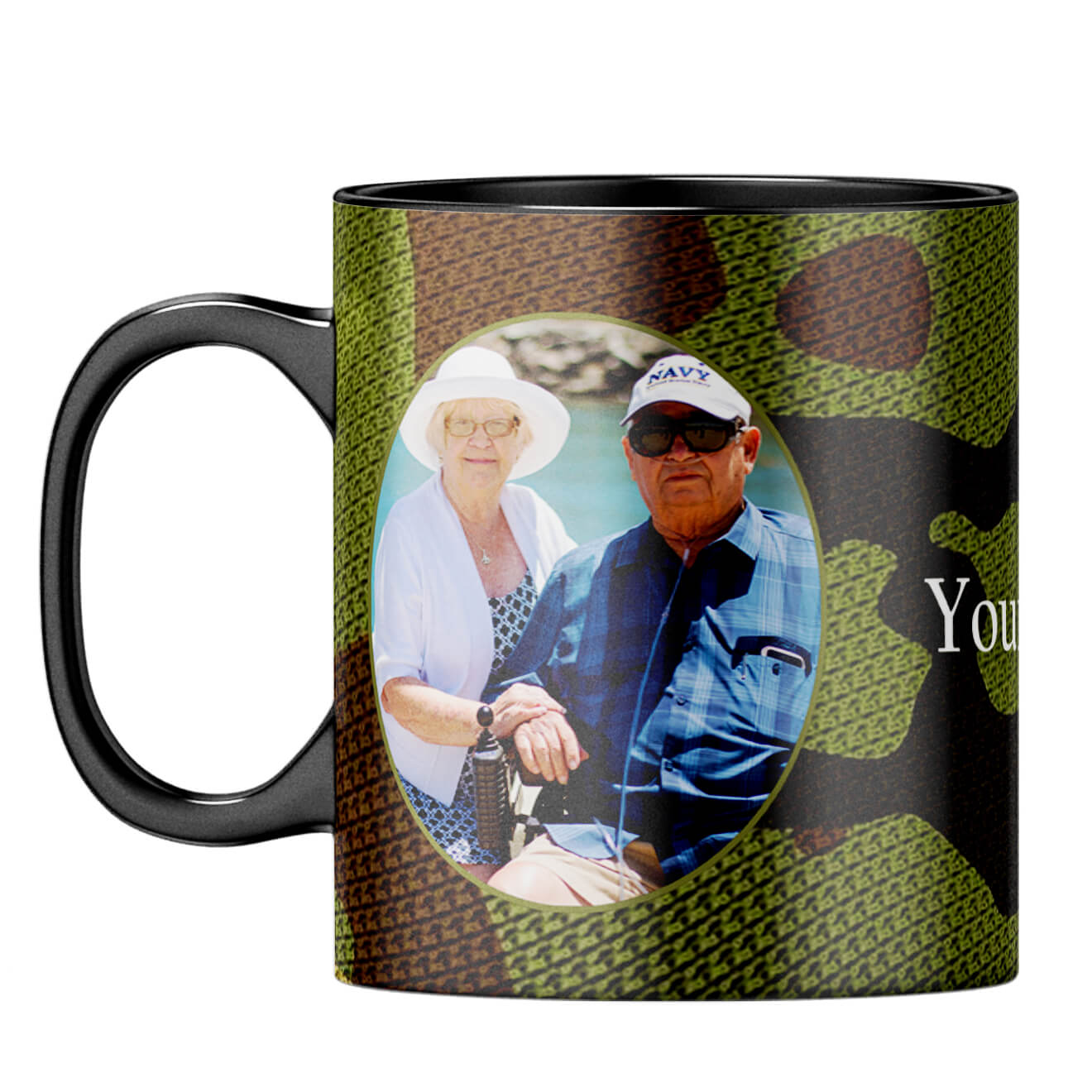 Camouflage Photo Coffee Mug Black