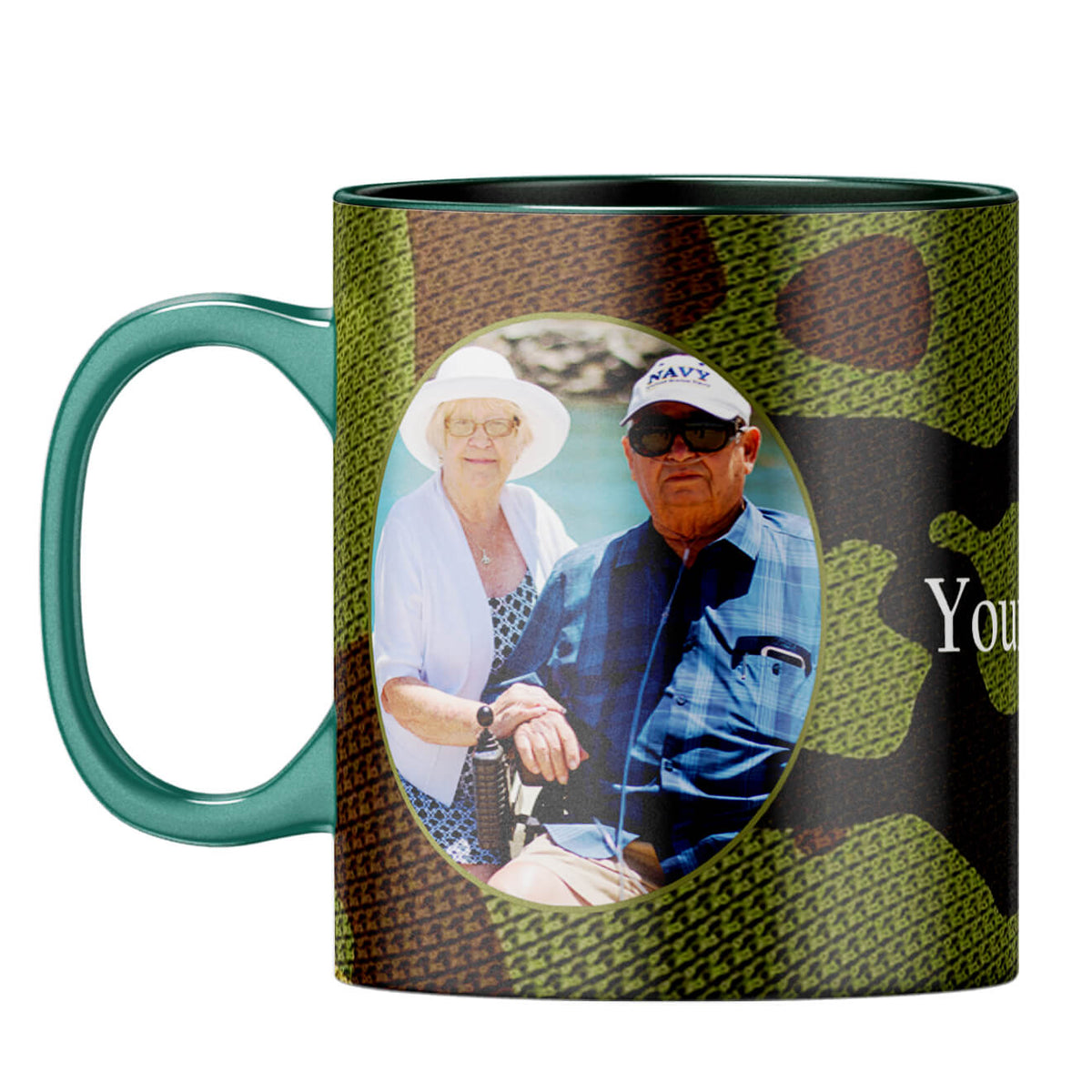 Camouflage Photo Coffee Mug Dark Green