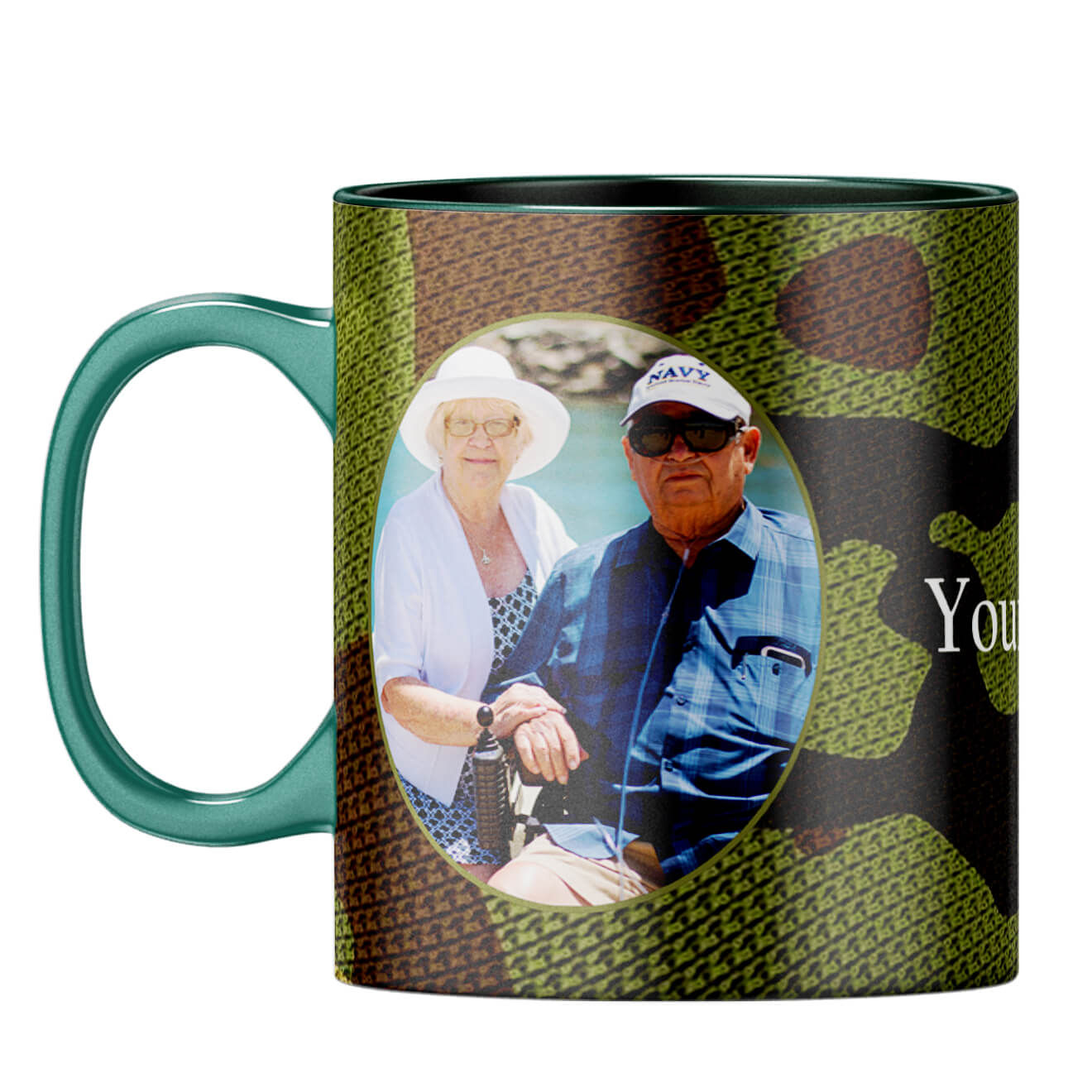 Camouflage Photo Coffee Mug Dark Green