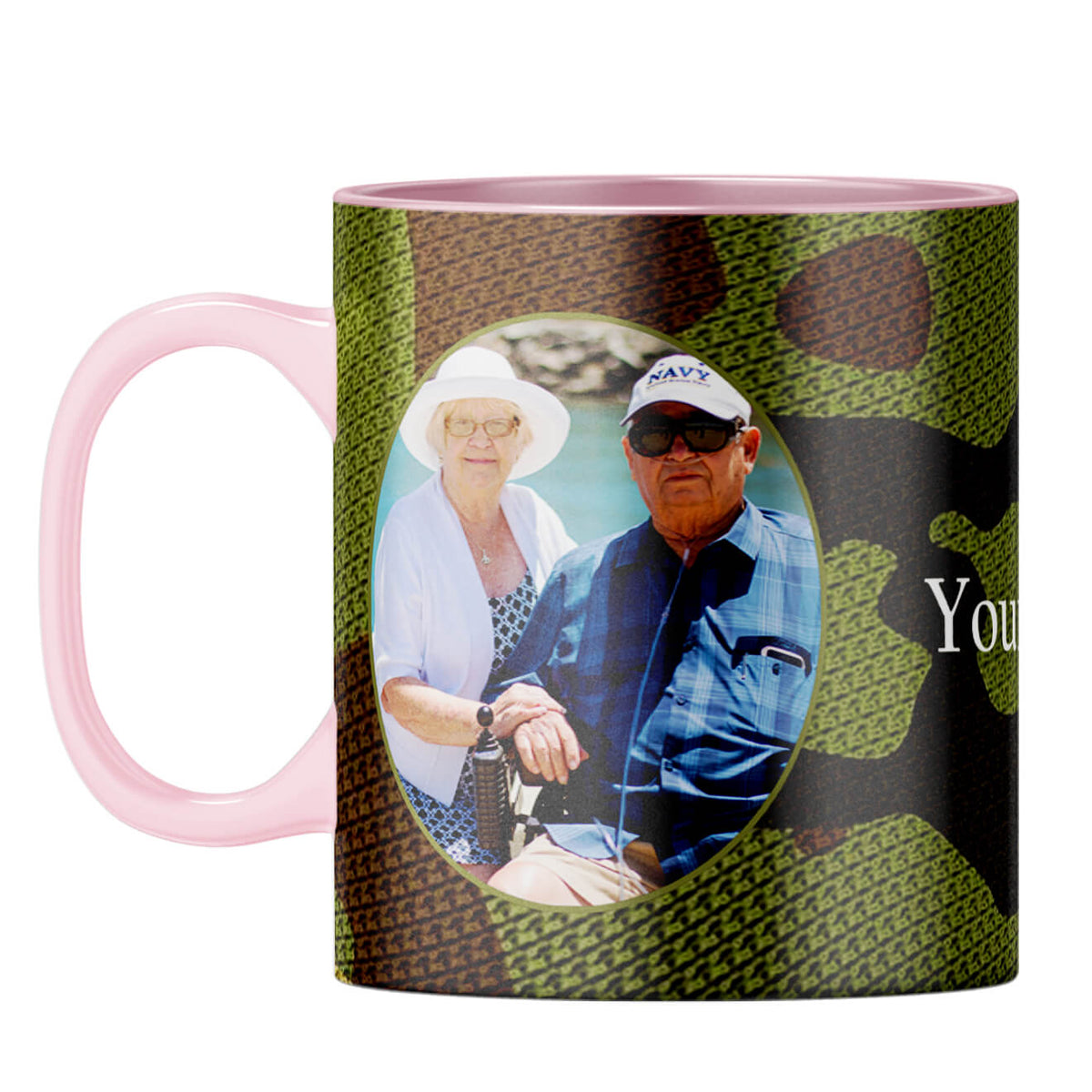 Camouflage Photo Coffee Mug Pink