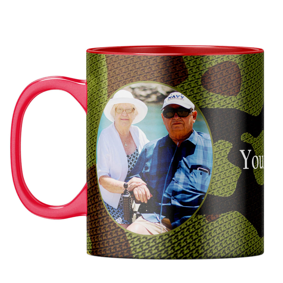 Camouflage Photo Coffee Mug Red