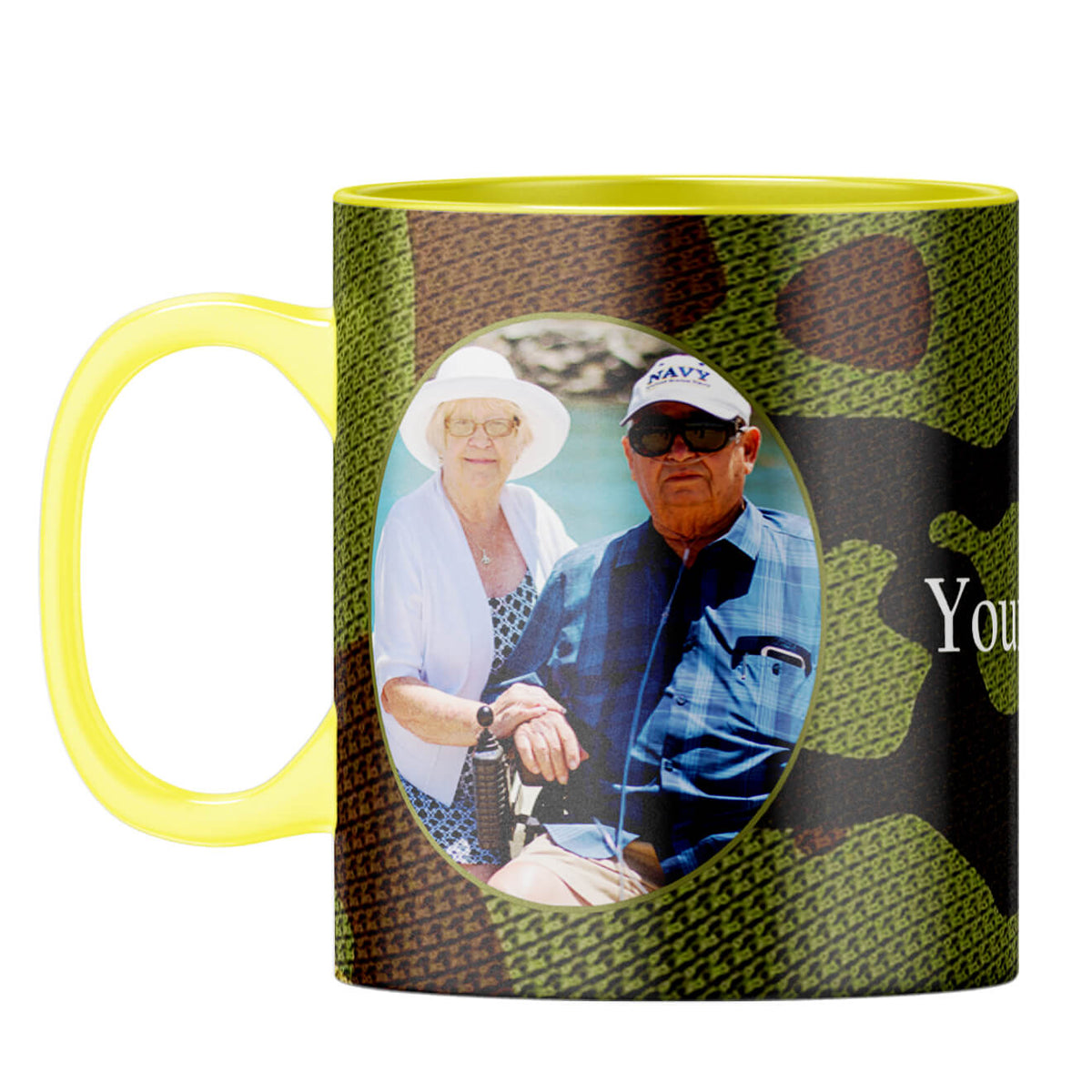 Camouflage Photo Coffee Mug Yellow
