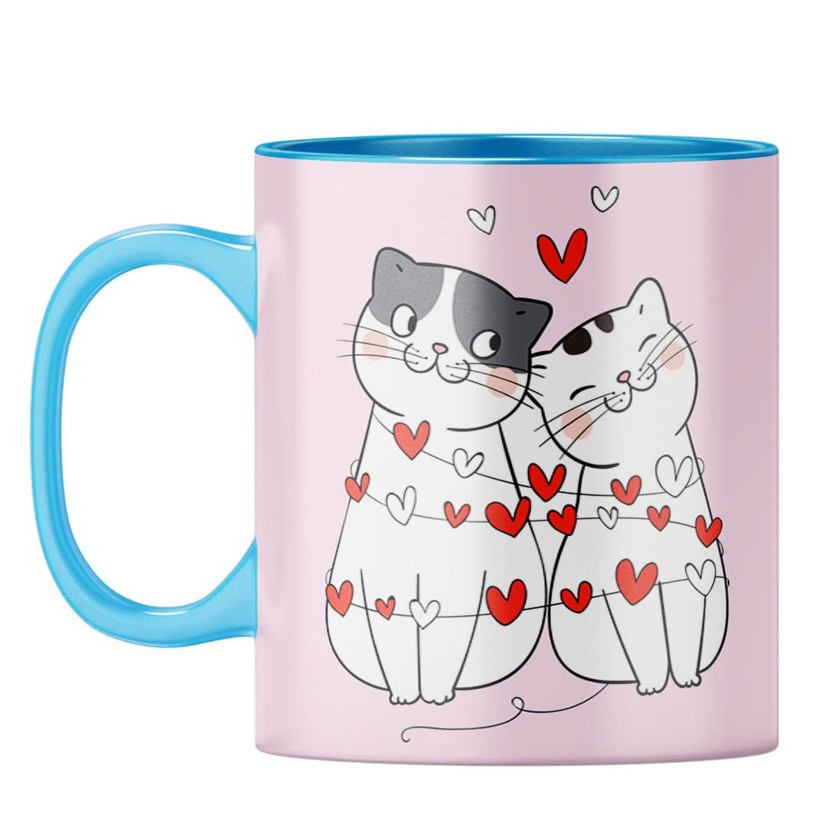 Catty Love Coffee Mug Light Blue