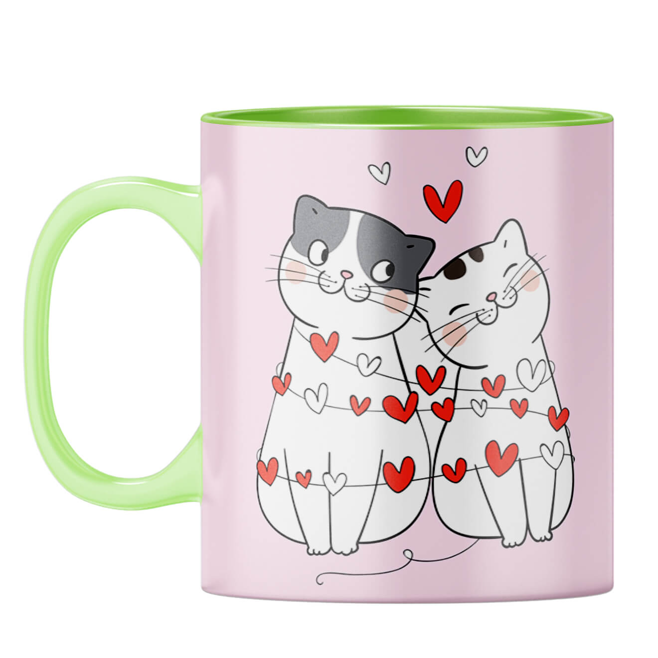 Catty Love Coffee Mug Light Green