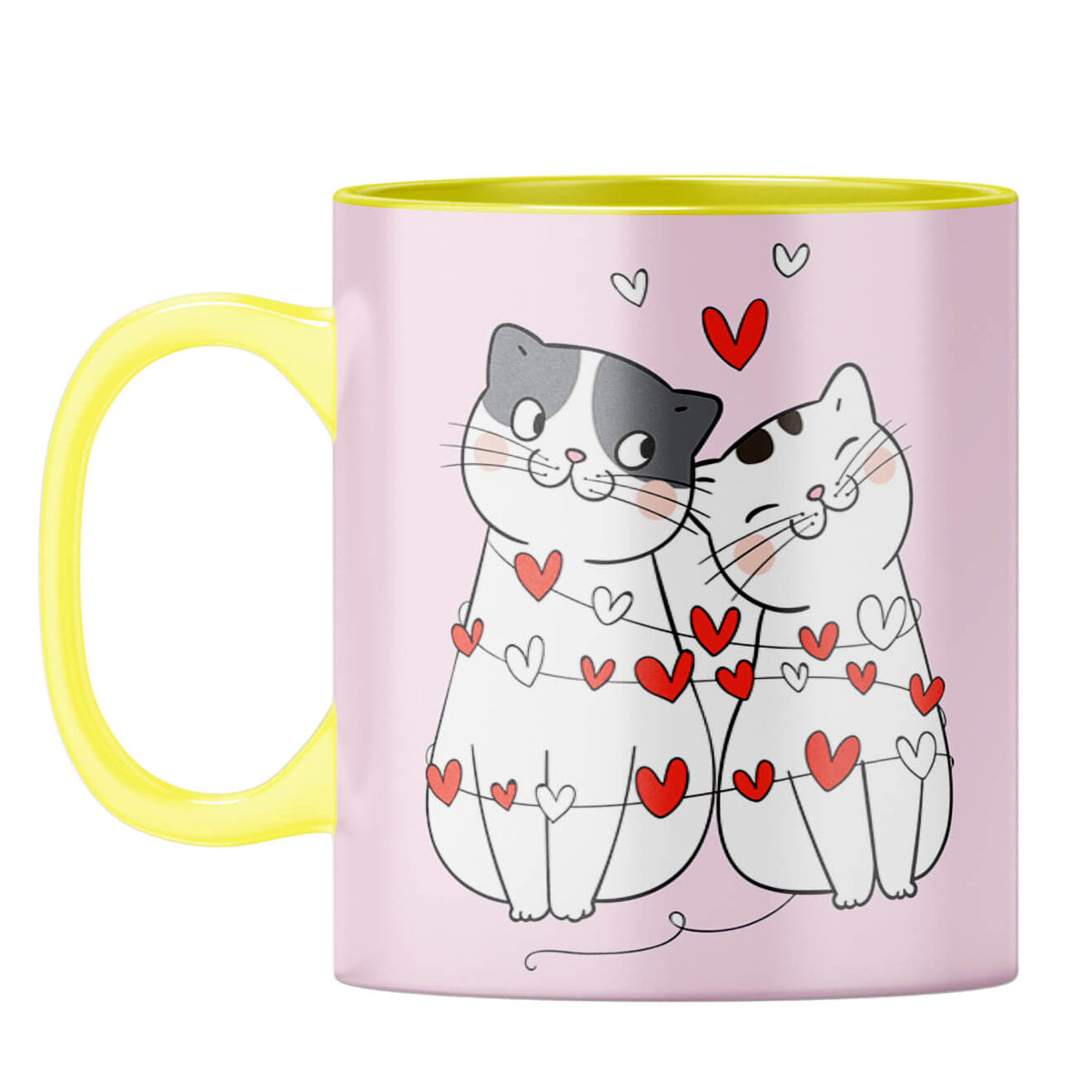 Catty Love Coffee Mug Yellow