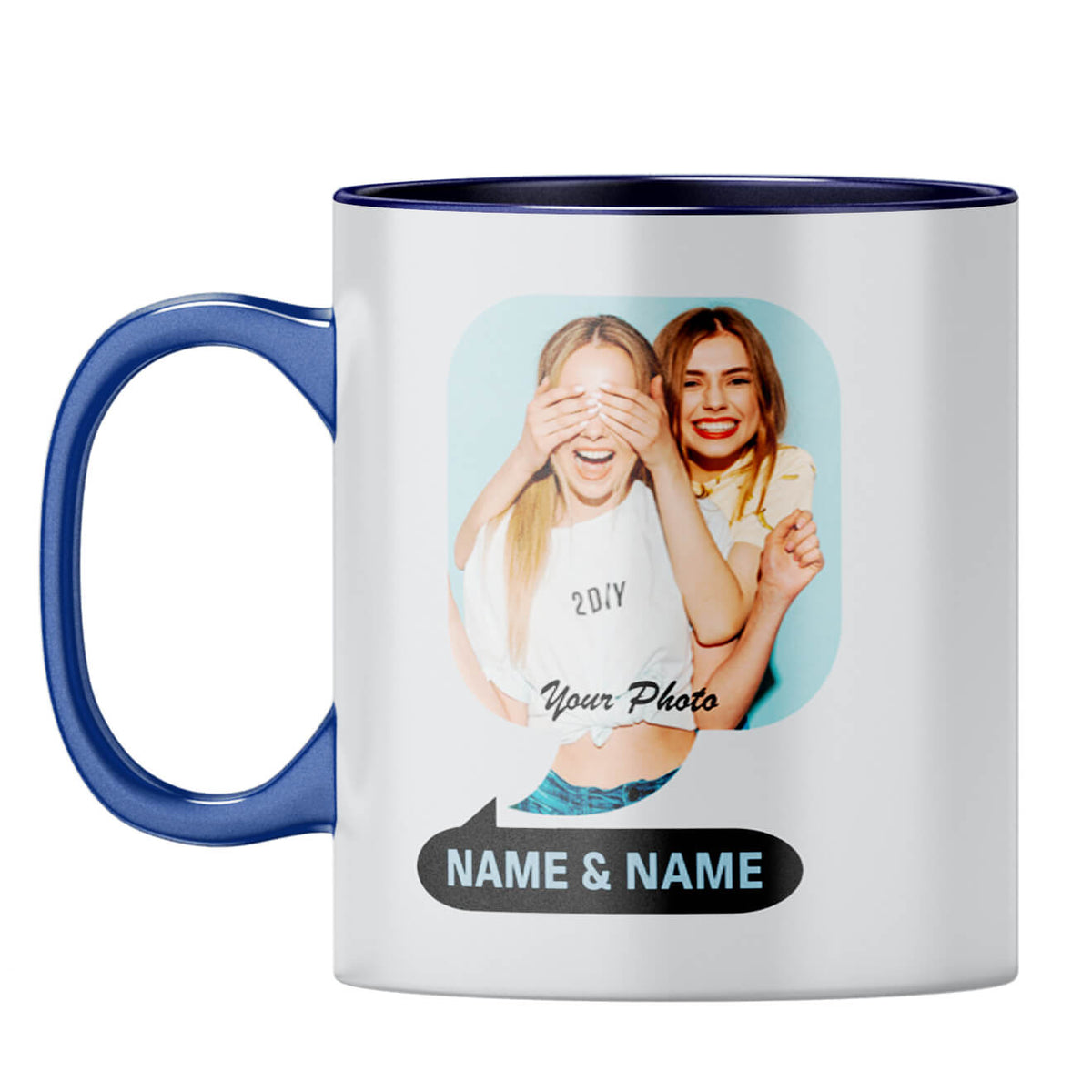Chatty Photo Coffee Mug Dark Blue