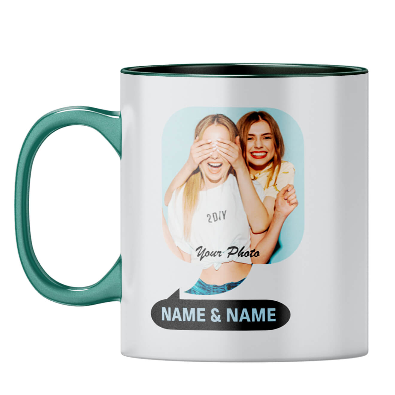 Chatty Photo Coffee Mug Dark Green