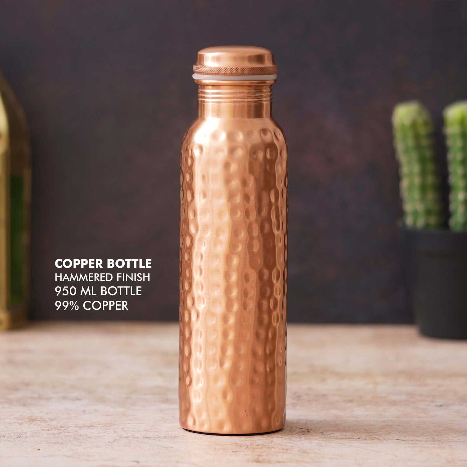 Classic Hammered Finish Copper Bottle - Perfect for Daily Use