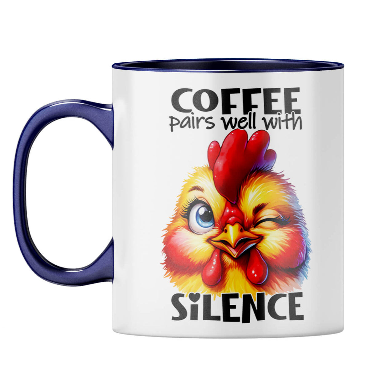 Coffee Pairs Well With Silence Coffee Mug Dark Blue
