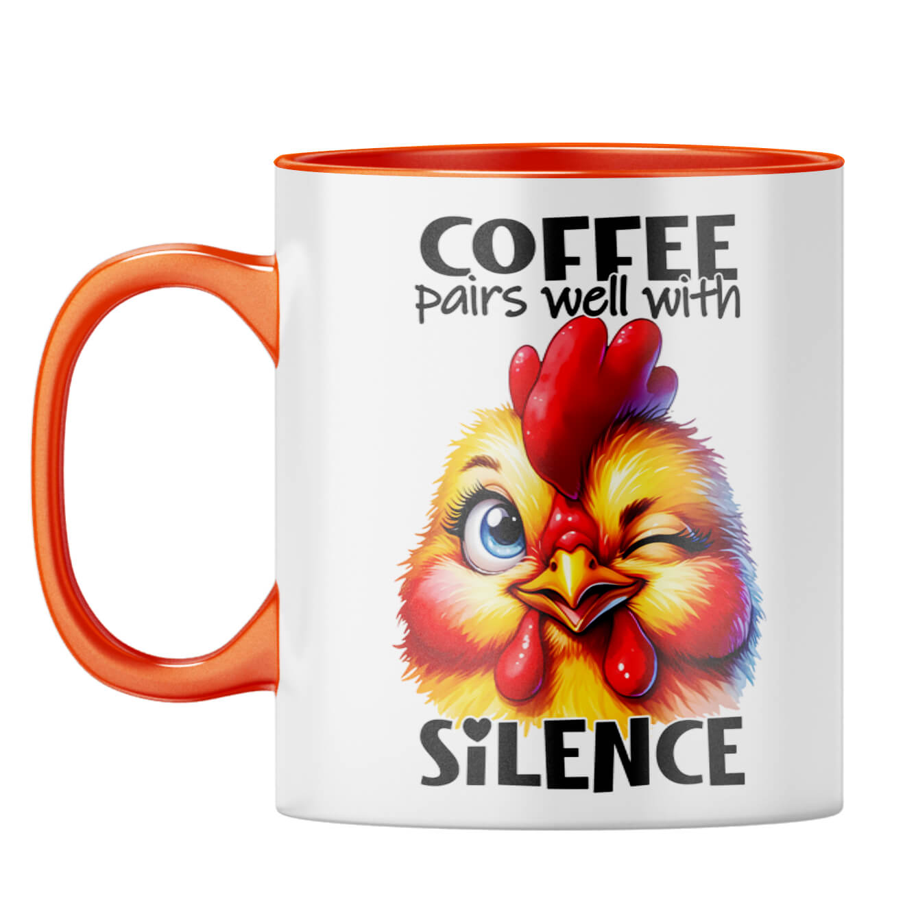 Coffee Pairs Well With Silence Coffee Mug Orange