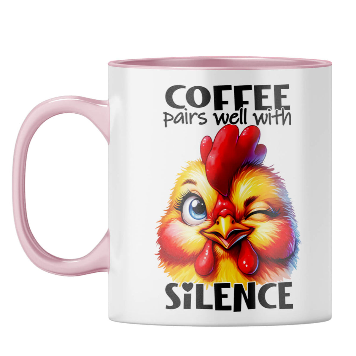Coffee Pairs Well With Silence Coffee Mug Pink
