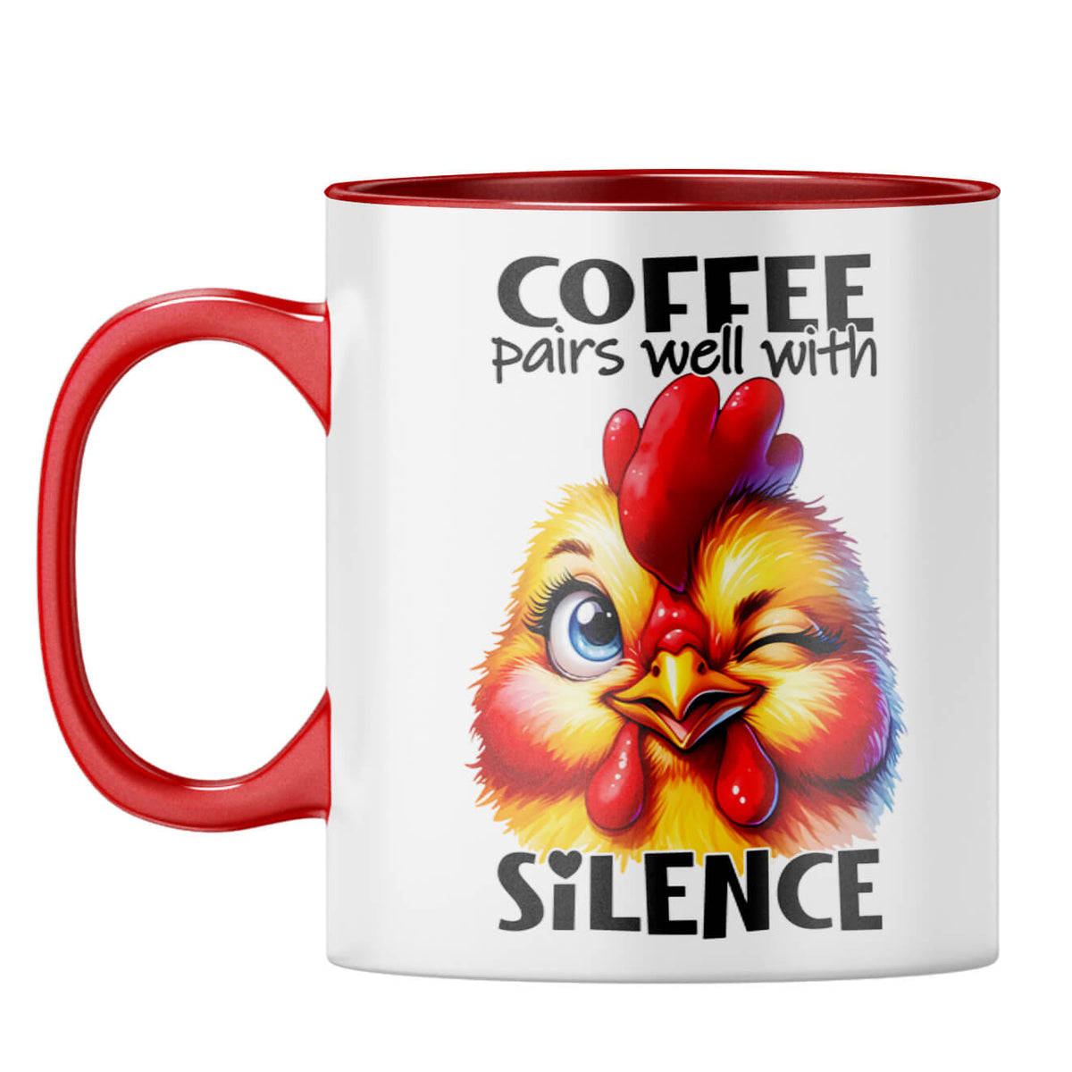 Coffee Pairs Well With Silence Coffee Mug Red