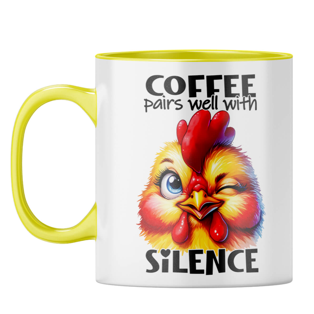 Coffee Pairs Well With Silence Coffee Mug Yellow
