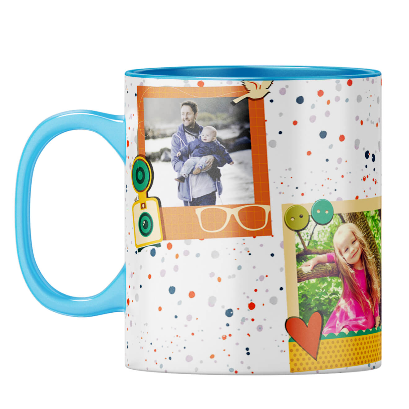 Cool Collage Coffee Mug Light Blue