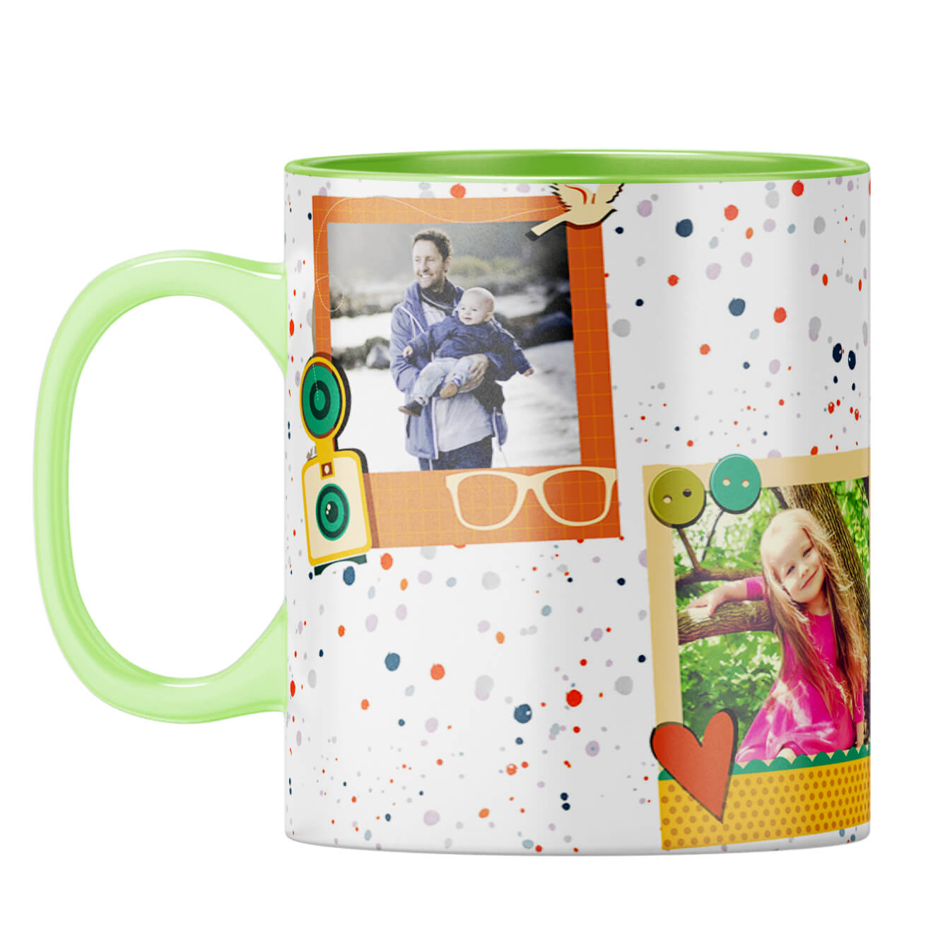 Cool Collage Coffee Mug Light Green