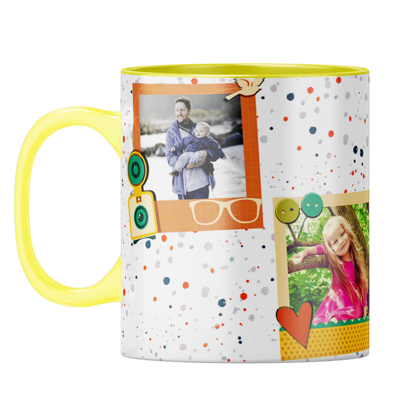 Cool Collage Coffee Mug Yellow