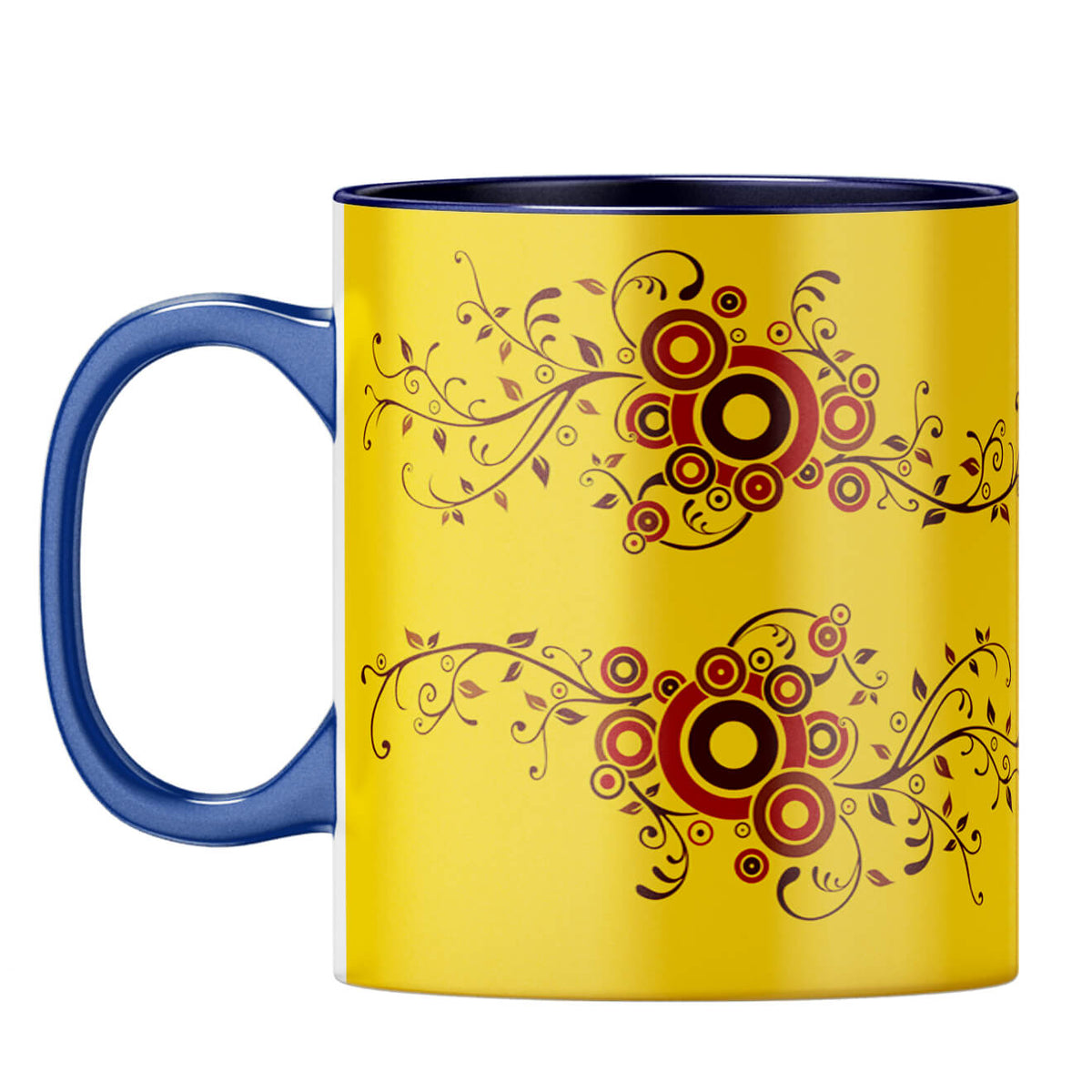 Cool Traditional Designer Printed Coffee Mug Dark Blue