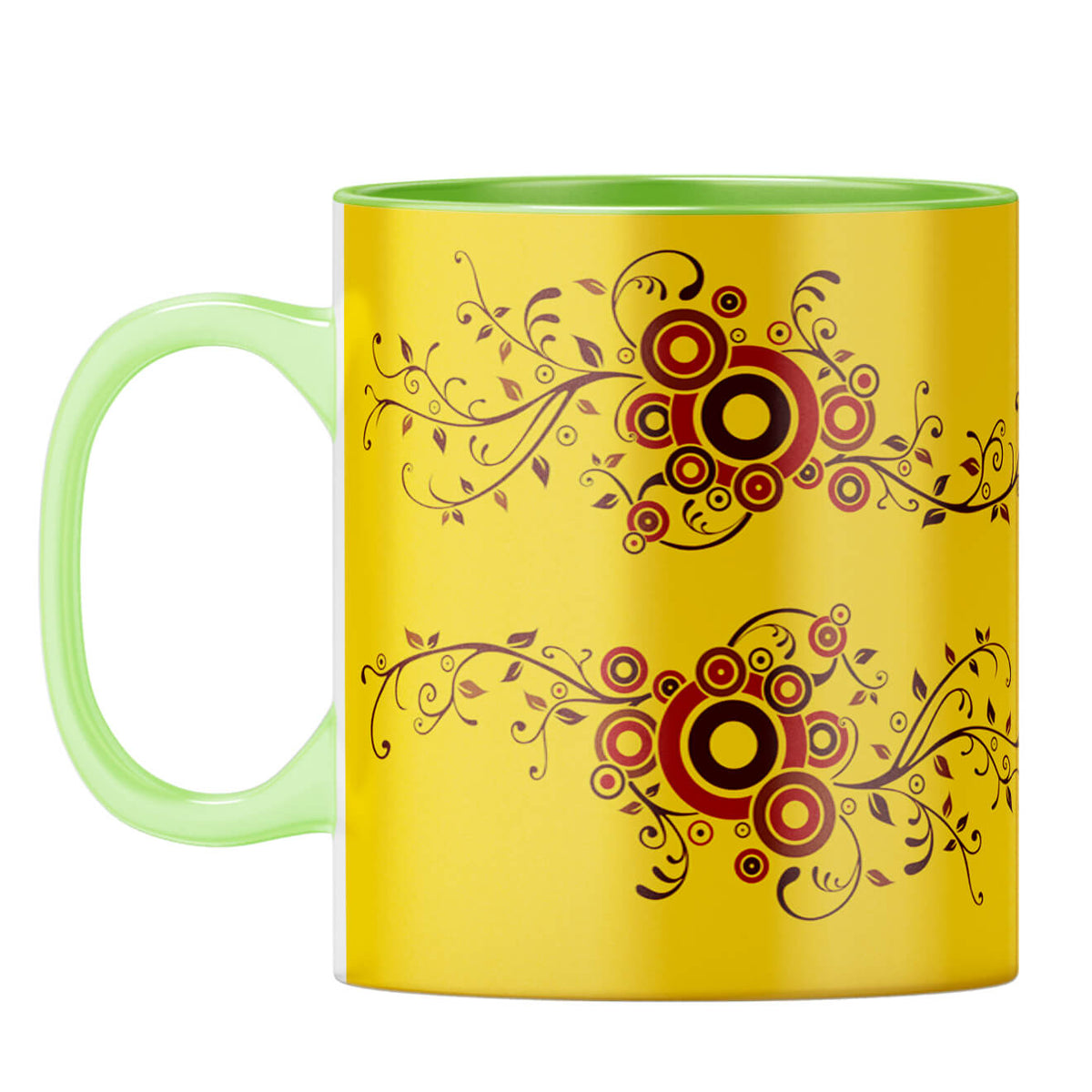 Cool Traditional Designer Printed Coffee Mug Light Green