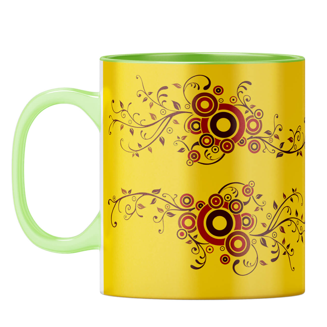 Cool Traditional Designer Printed Coffee Mug Light Green