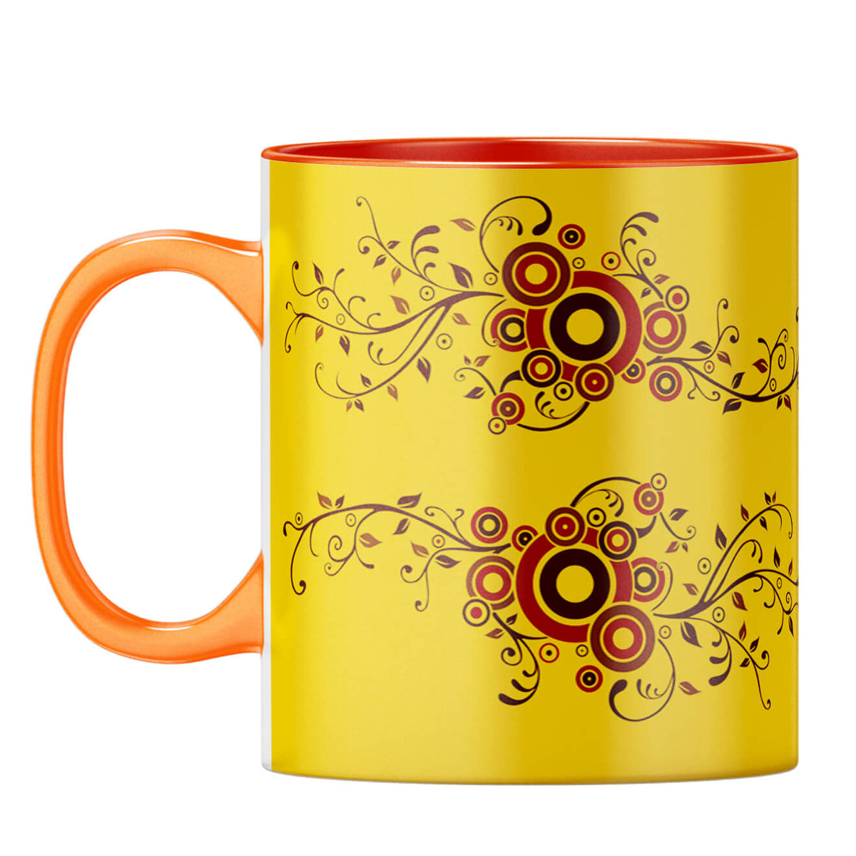 Cool Traditional Designer Printed Coffee Mug Orange