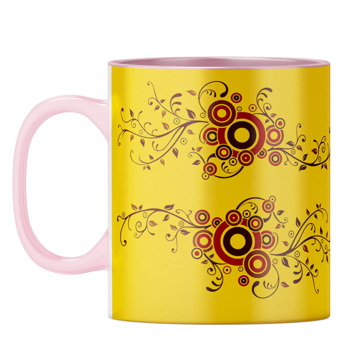 Cool Traditional Designer Printed Coffee Mug Pink