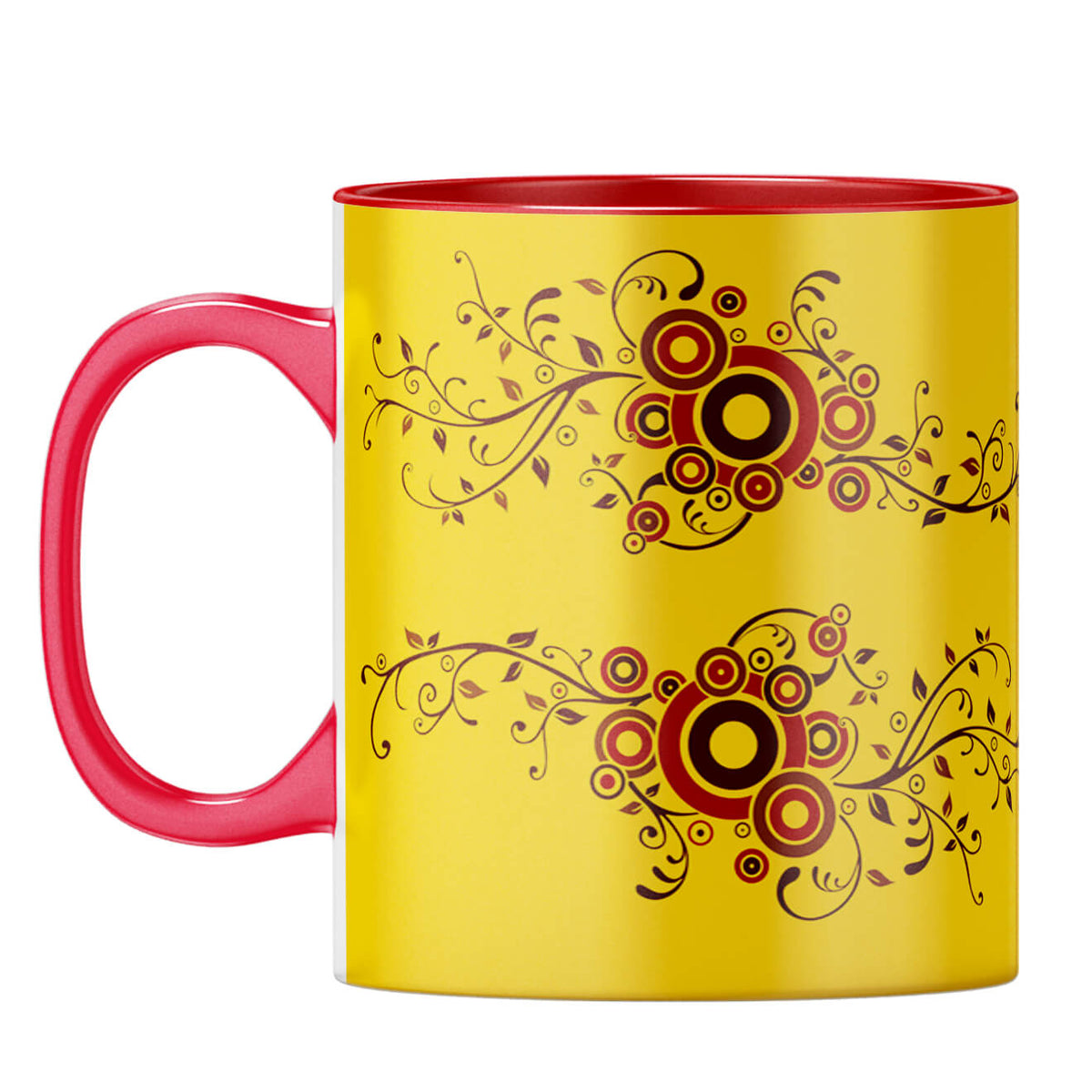 Cool Traditional Designer Printed Coffee Mug Red