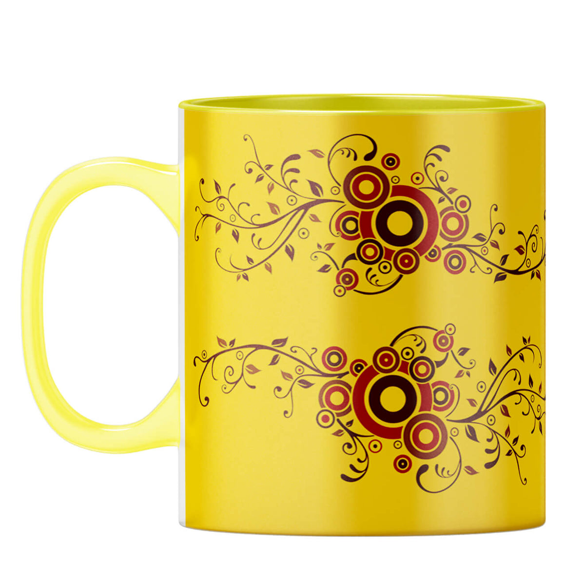 Cool Traditional Designer Printed Coffee Mug Yellow