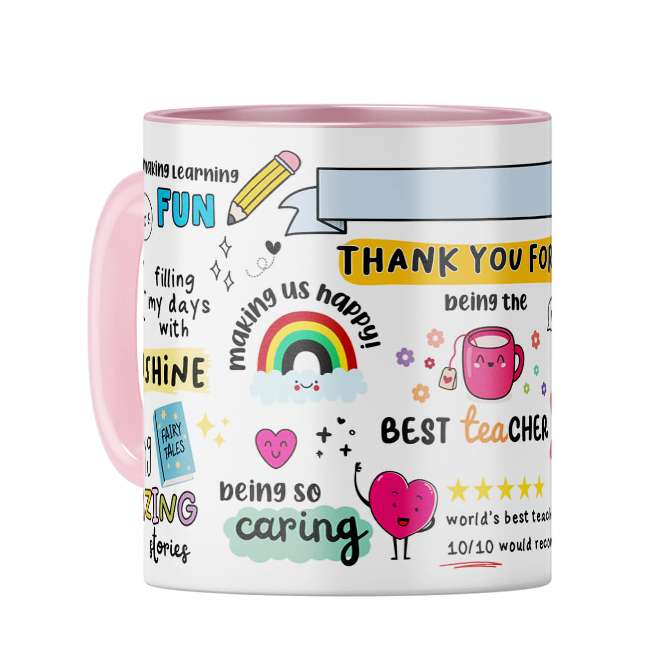 Customised Best Teacher Coffee Mug Pink