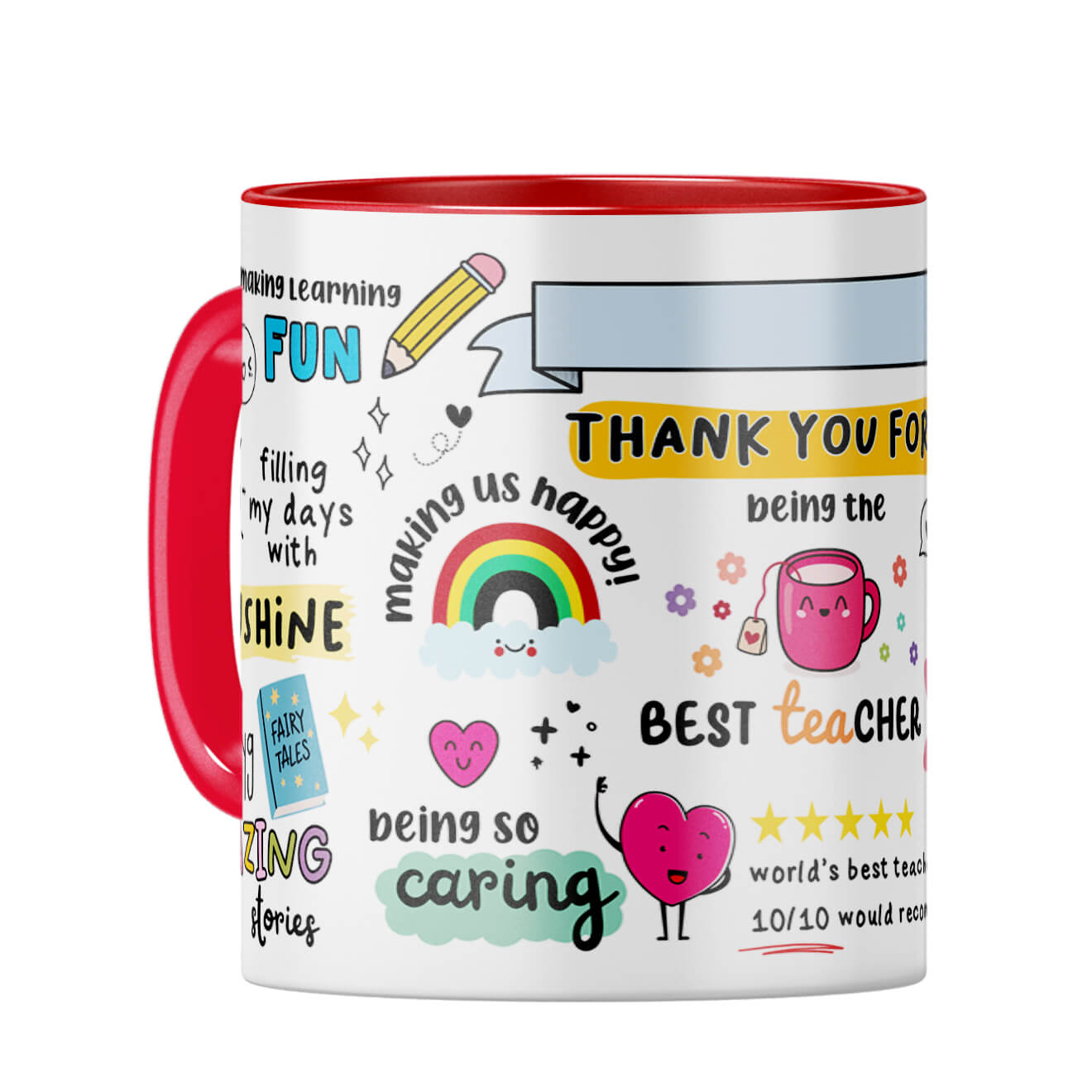 Customised Best Teacher Coffee Mug Red
