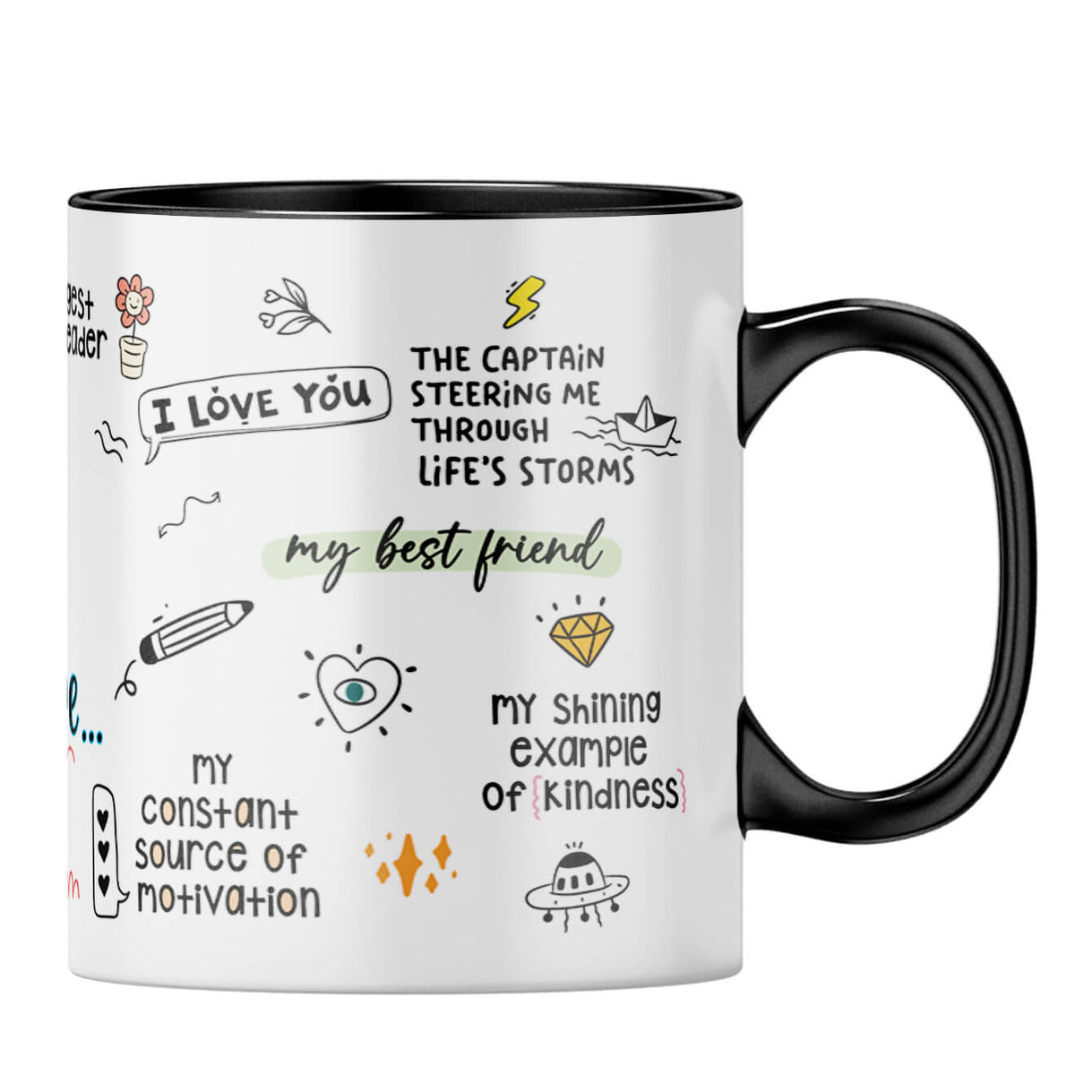 Customised Dad You Are The World Coffee MugB-Black