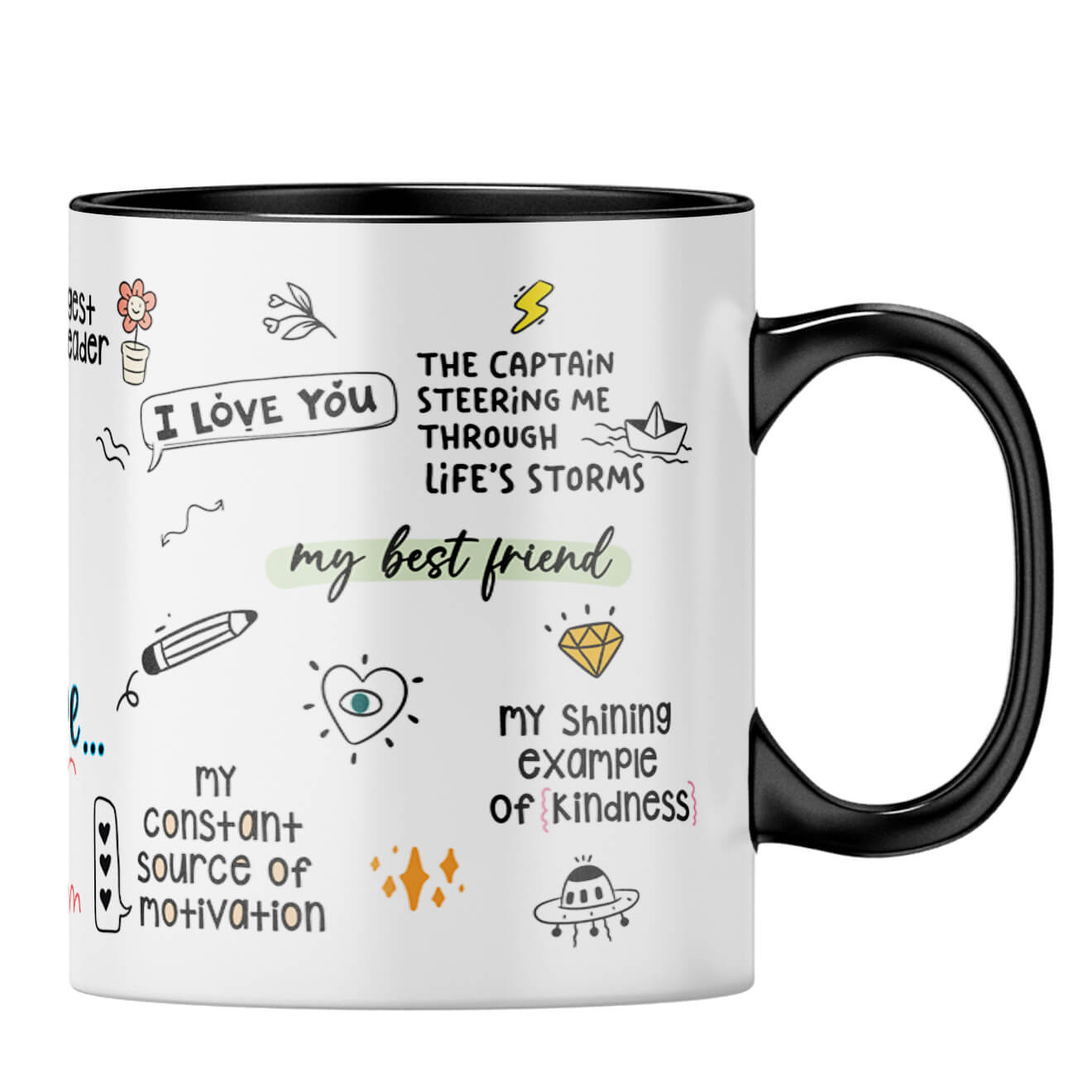 Customised Dad You Are The World Coffee MugB-Black