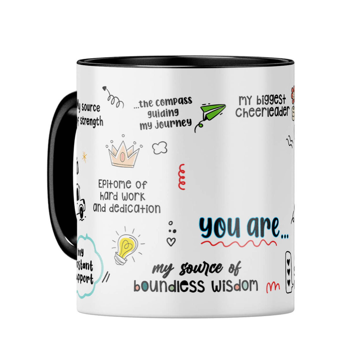Customised Dad You Are The World Coffee Mug Black