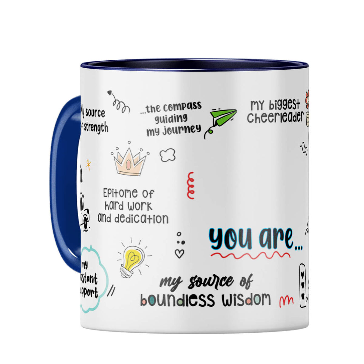 Customised Dad You Are The World Coffee Mug Dark Blue