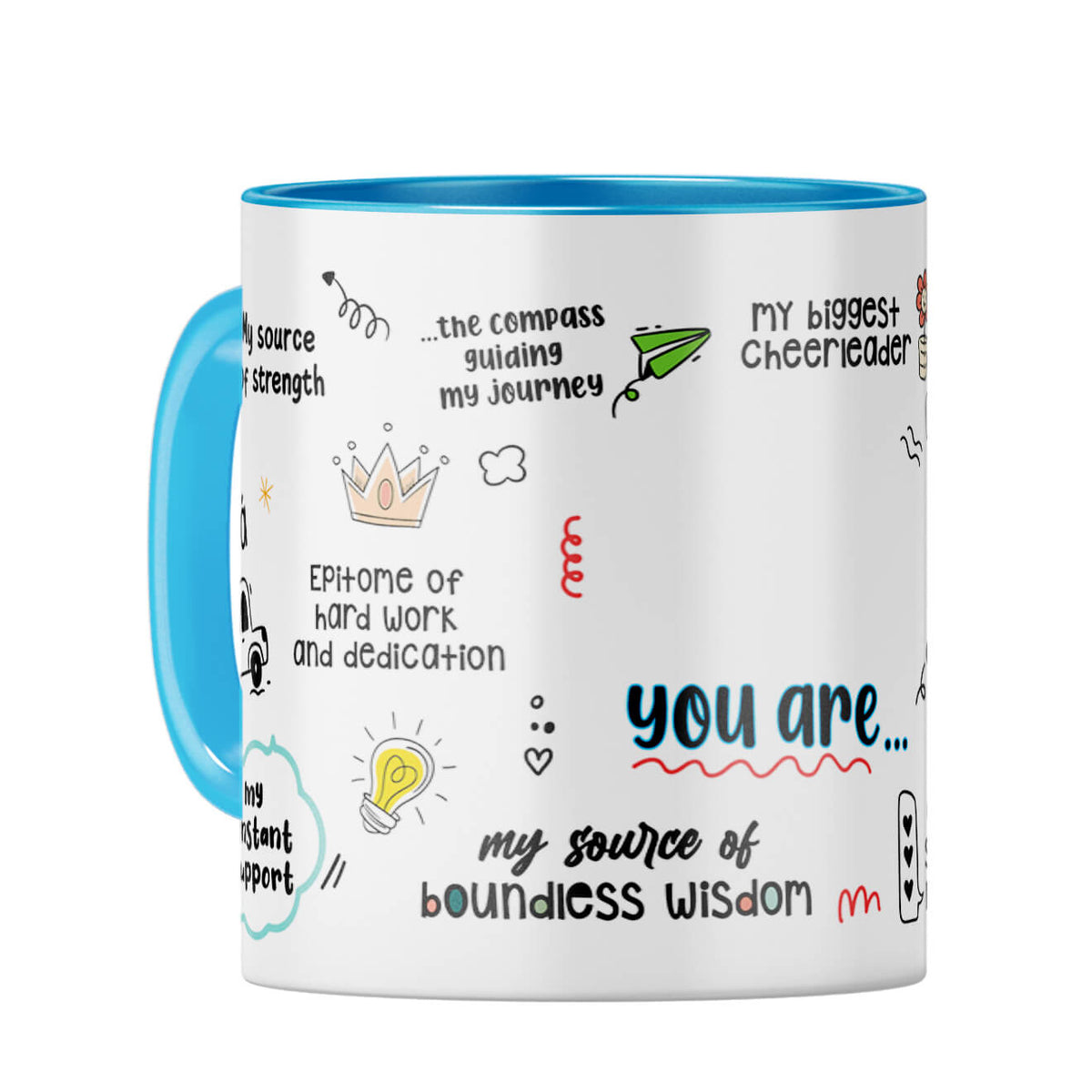 Customised Dad You Are The World Coffee Mug Light Blue