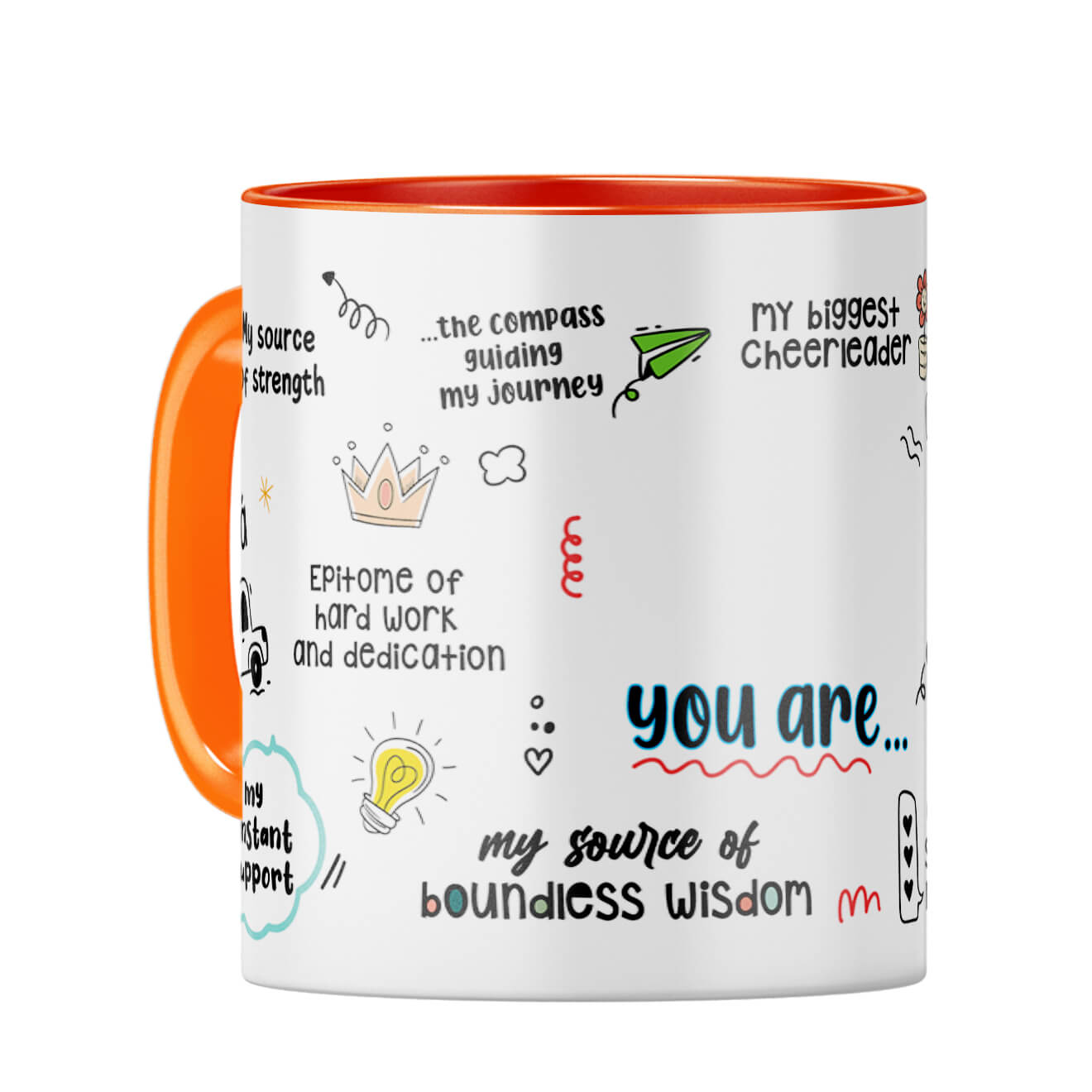 Customised Dad You Are The World Coffee Mug Orange