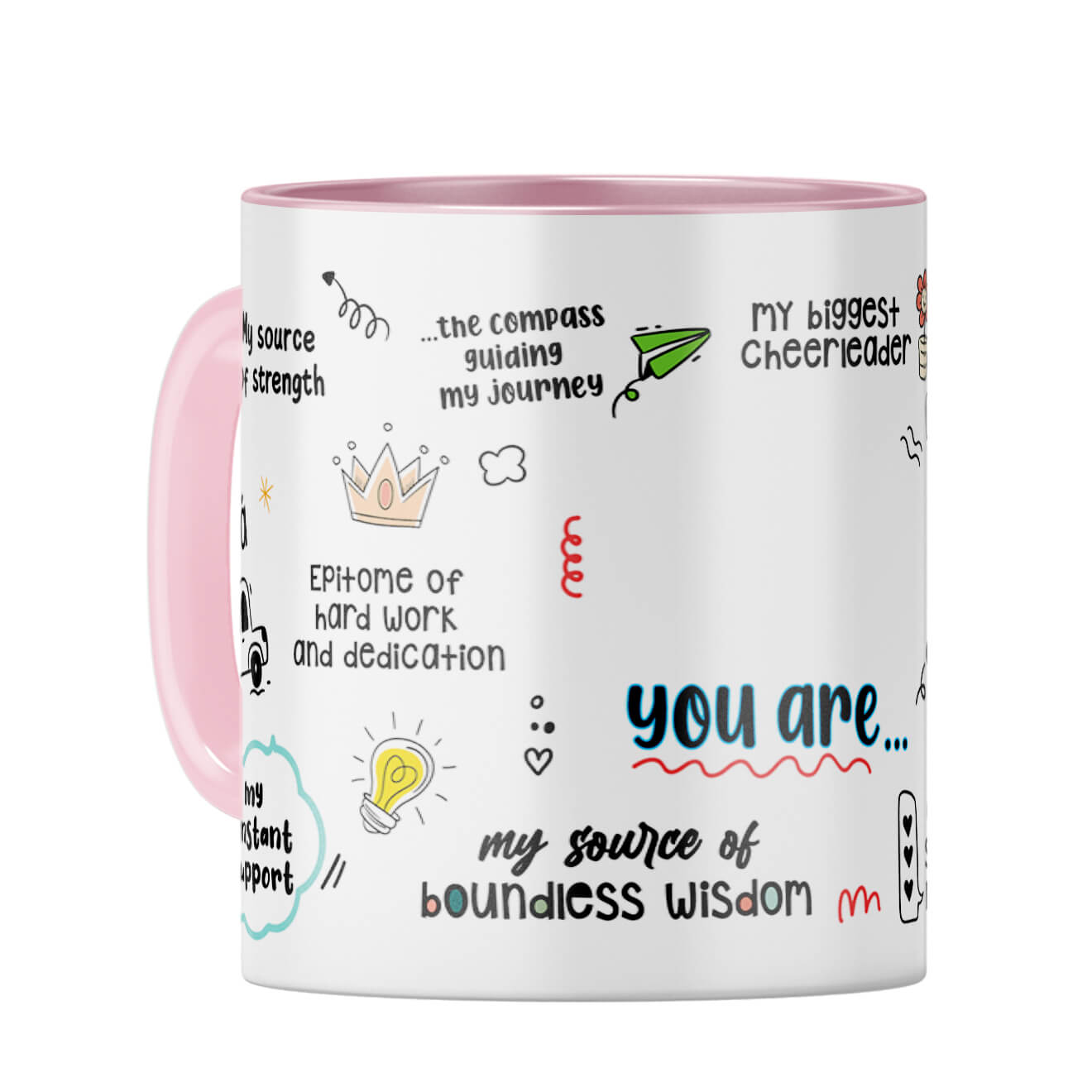 Customised Dad You Are The World Coffee Mug Pink