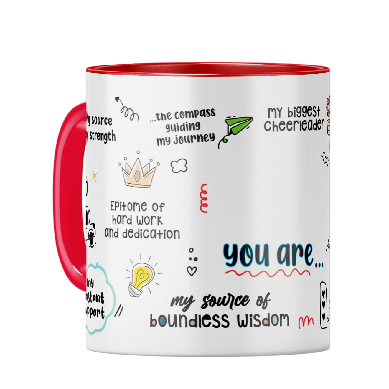 Customised Dad You Are The World Coffee Mug Red