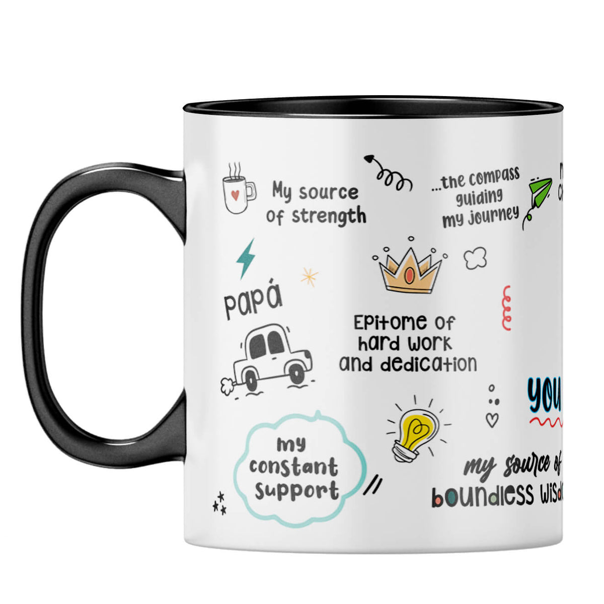 Customised Dad You Are The World Coffee MugF-Black
