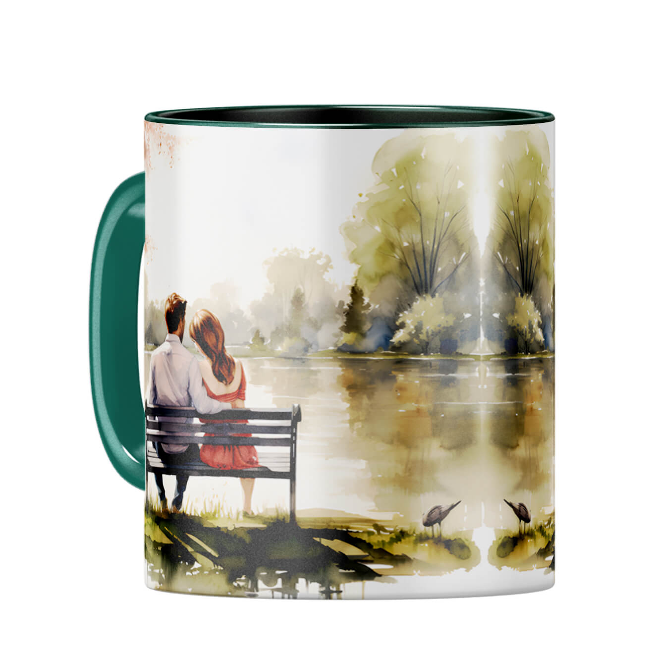 Customised Lov Message Coffee Mug Dark Green