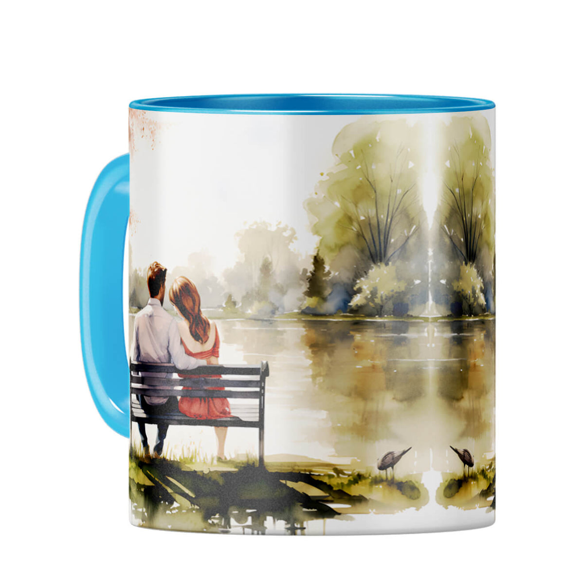 Customised Lov Message Coffee Mug Light Blue