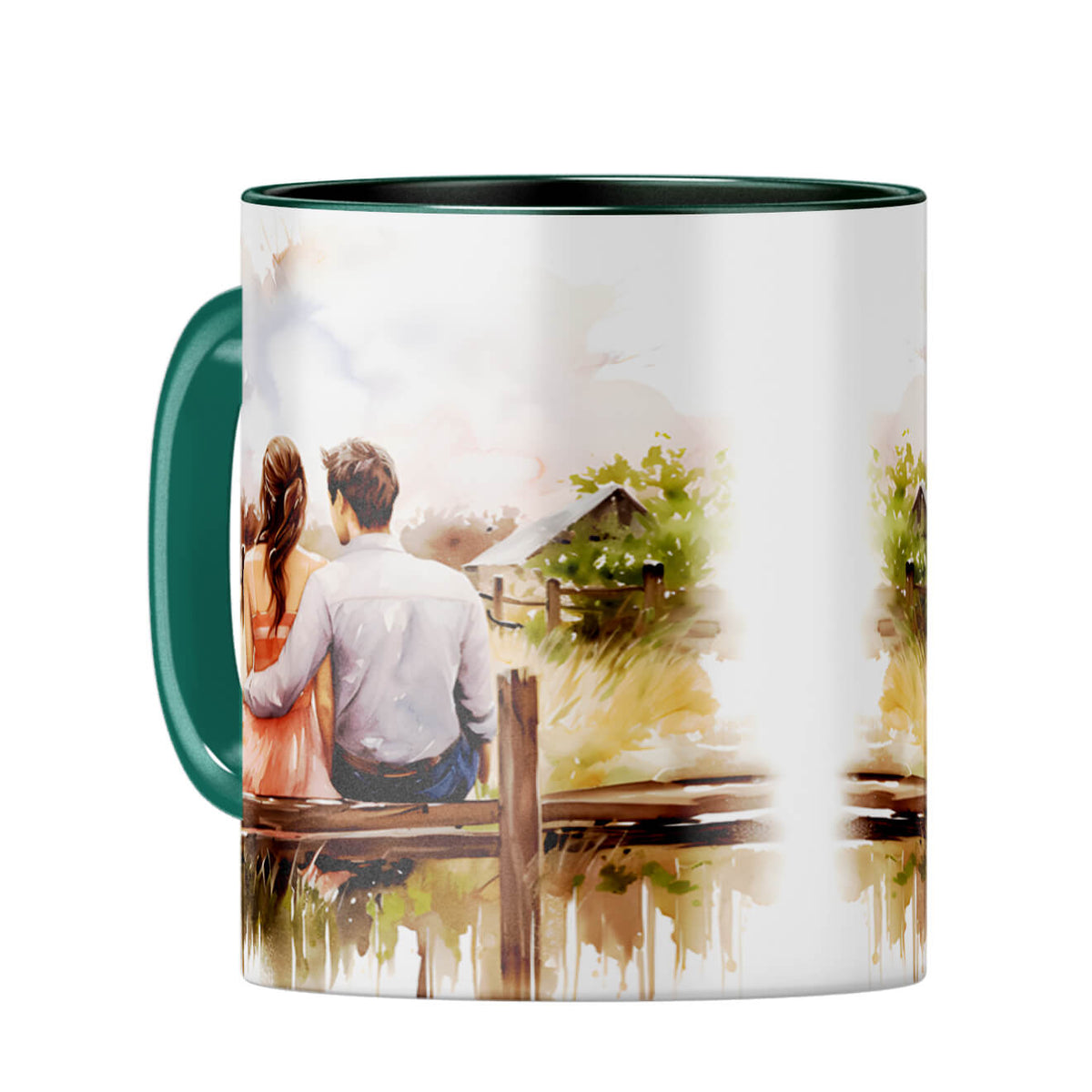 Customised Love Message Coffee Mug Dark Green