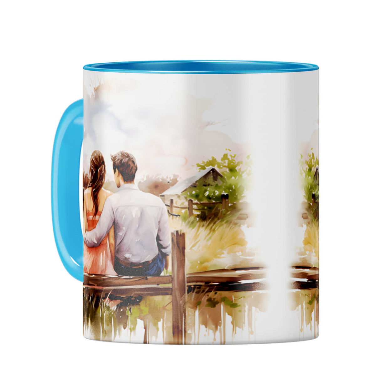 Customised Love Message Coffee Mug Light Blue