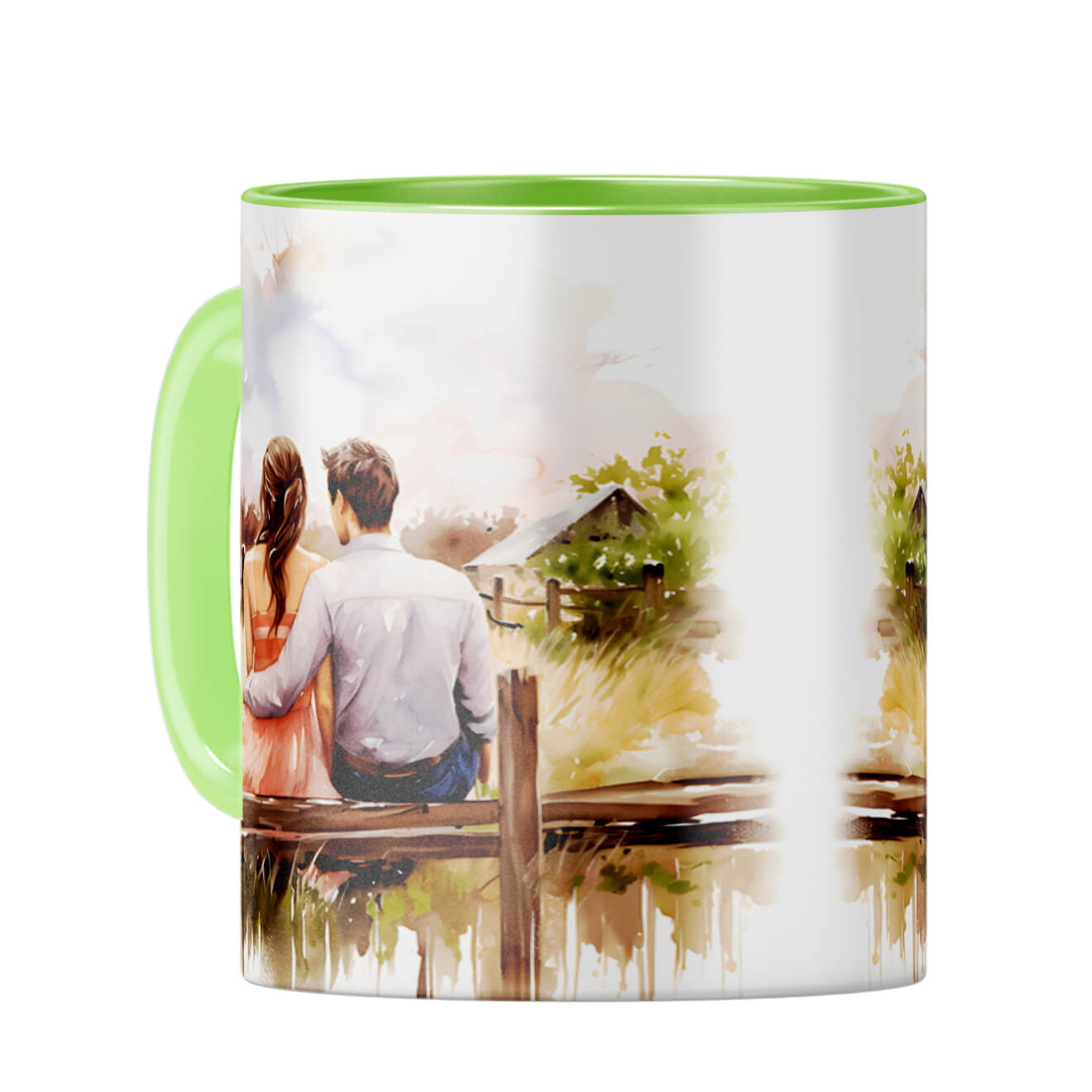 Customised Love Message Coffee Mug Light Green