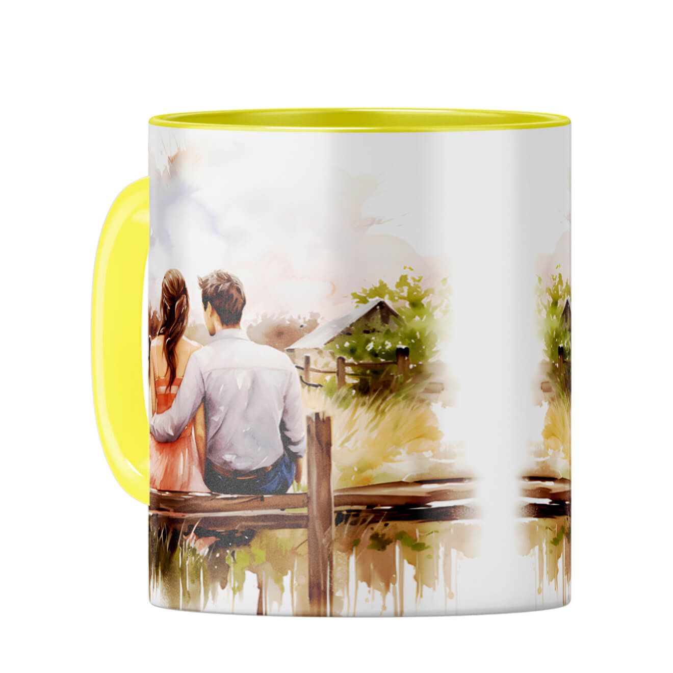 Customised Love Message Coffee Mug Yellow
