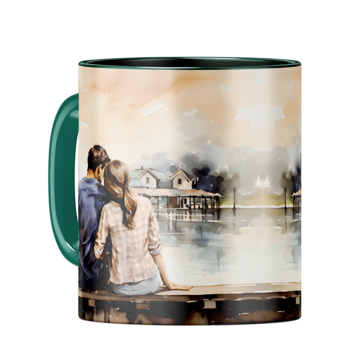 Customised Loving Message Coffee Mug Dark Green